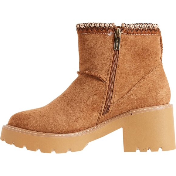 NEW C & C CALIFORNIA Lugged Sole Faux-Shearling Boots tan For Women 023 - Picture 4 of 6